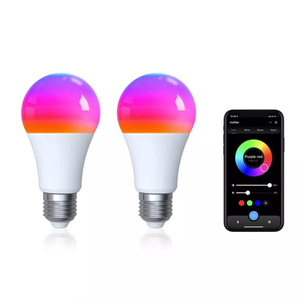 WiFi E27 LED Light Bulbs 2700-6500K RGB Dimmable Lamp 9W 800LM